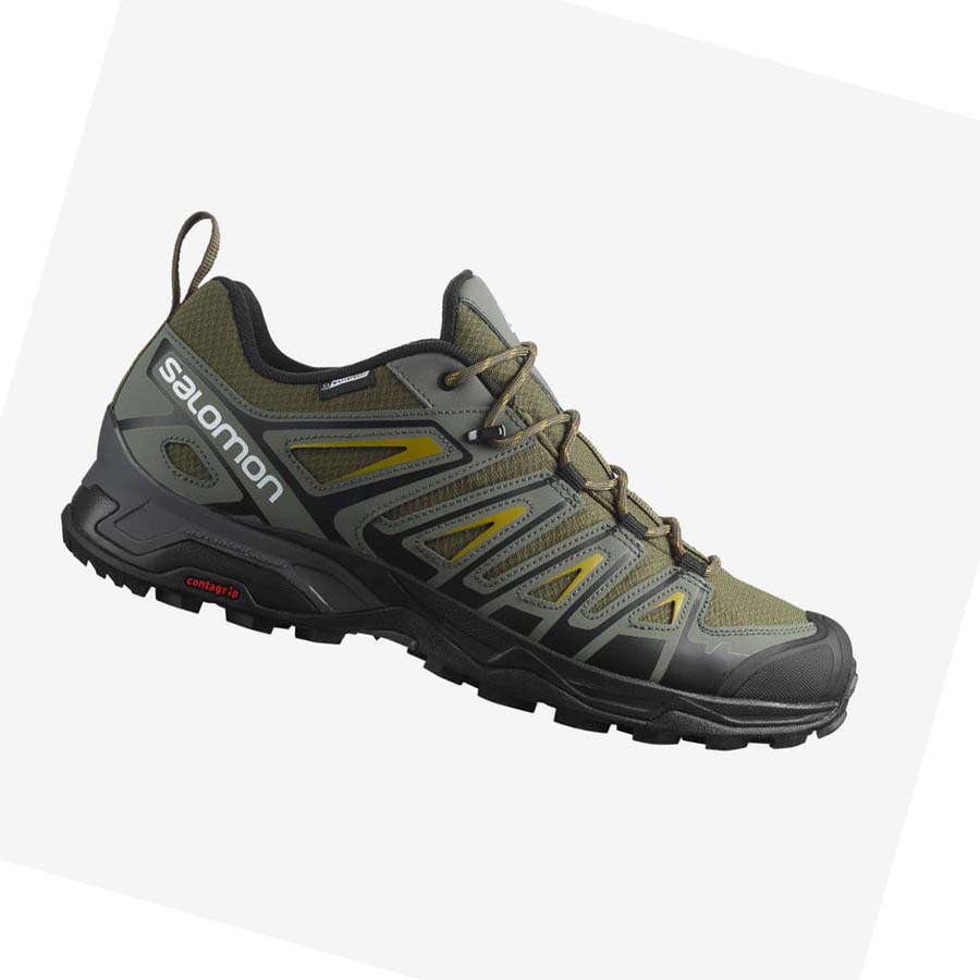 Salomon X ULTRA PIONEER CLIMASALOMON™ WATERPROOF Túracipő Férfi Olivazöld Fekete | HU 2070DFM